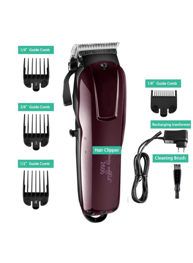 Kemei Adjustable Pivot Motor Hair Clipper Maroon/Black  - Image 2