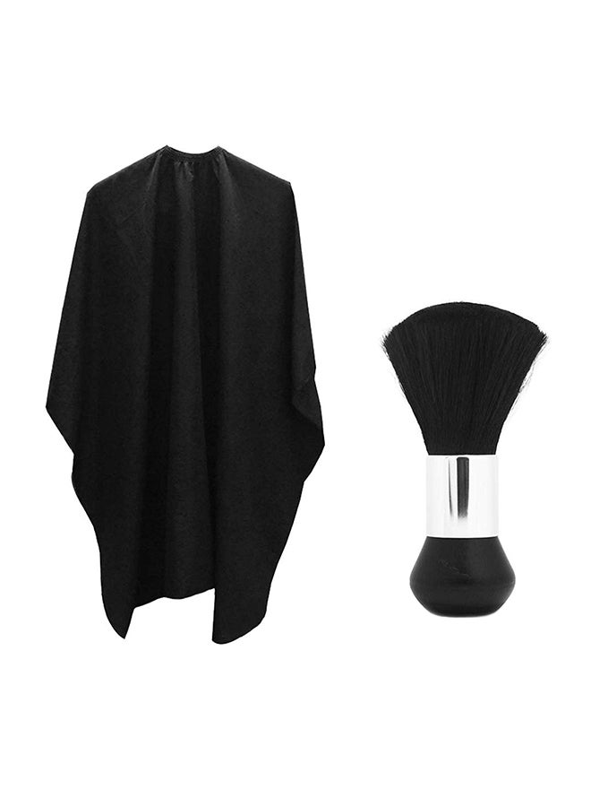 SourceTon Professional Hair Salon Nylon Cape With Neck Duster Black