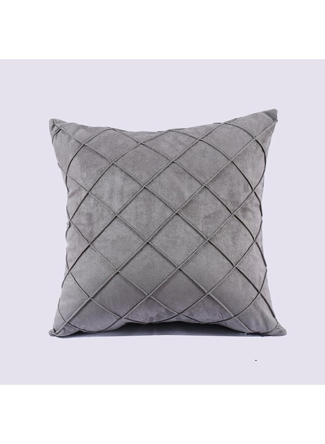 غطاء وسادة ديكور مربع مزود بنقشة ماسية رمادي 45x45سم