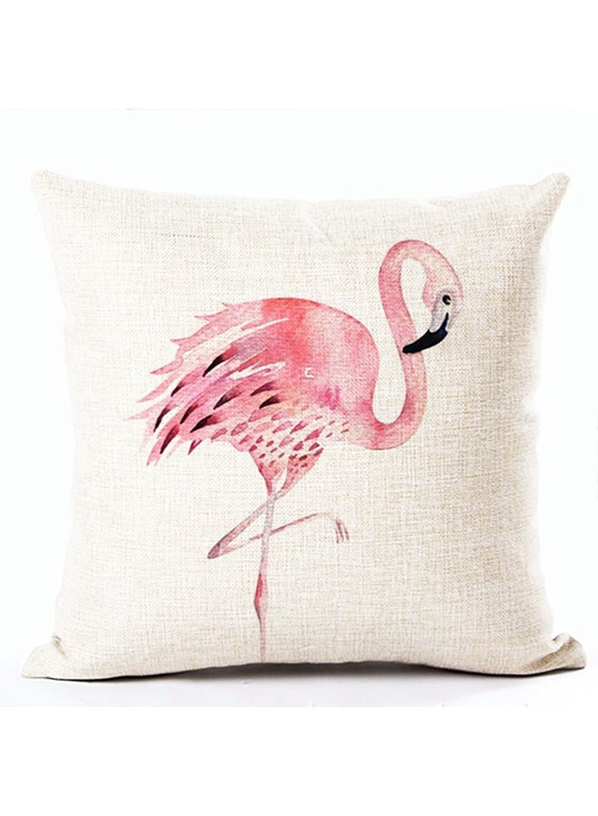 Flamingo Pattern Sofa Decorative Cushion Cover Multicolour 45x45cm