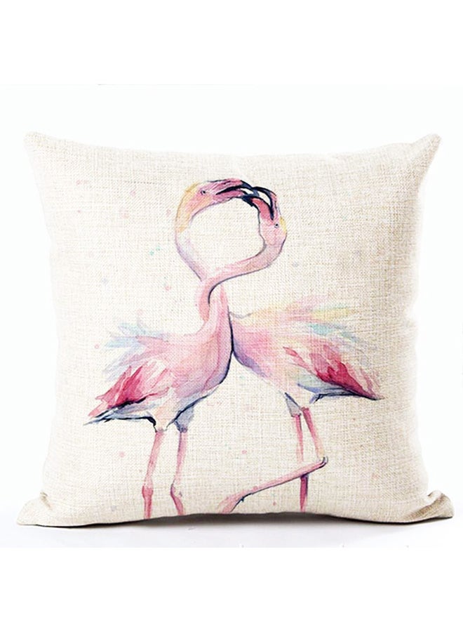 Flamingo Pattern Sofa Decorative Cushion Cover Multicolour 45x45cm