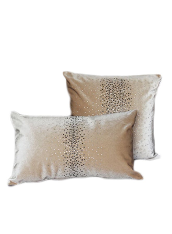 2-Piece Vintage Bling Pillow Cover Set acrylic Silver 50x50cm
