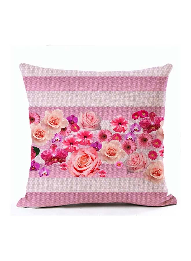 Flowers Pattern Square Cushion Cover Multicolour 45x45cm