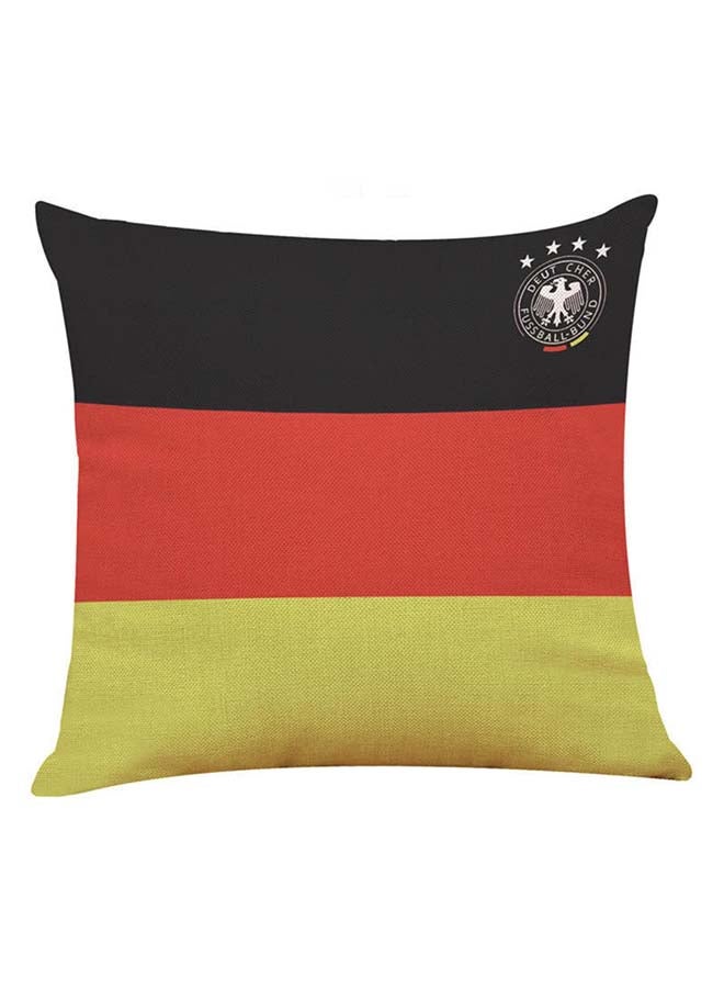 Football Design Linen Cushion Cover Multicolour 45x45cm