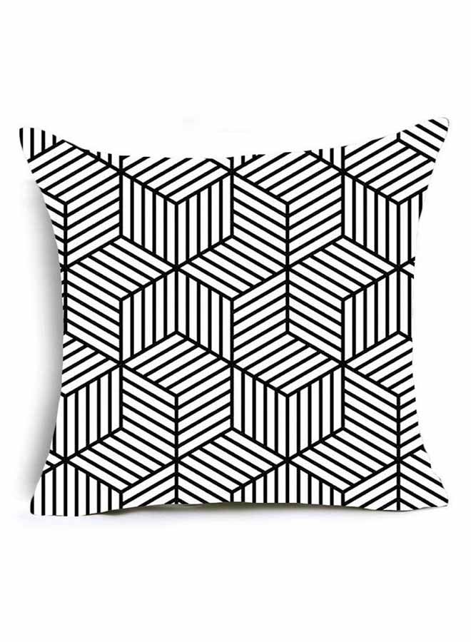 Block Print Simple Style Soft Cushion Cover Multicolour 45x45cm
