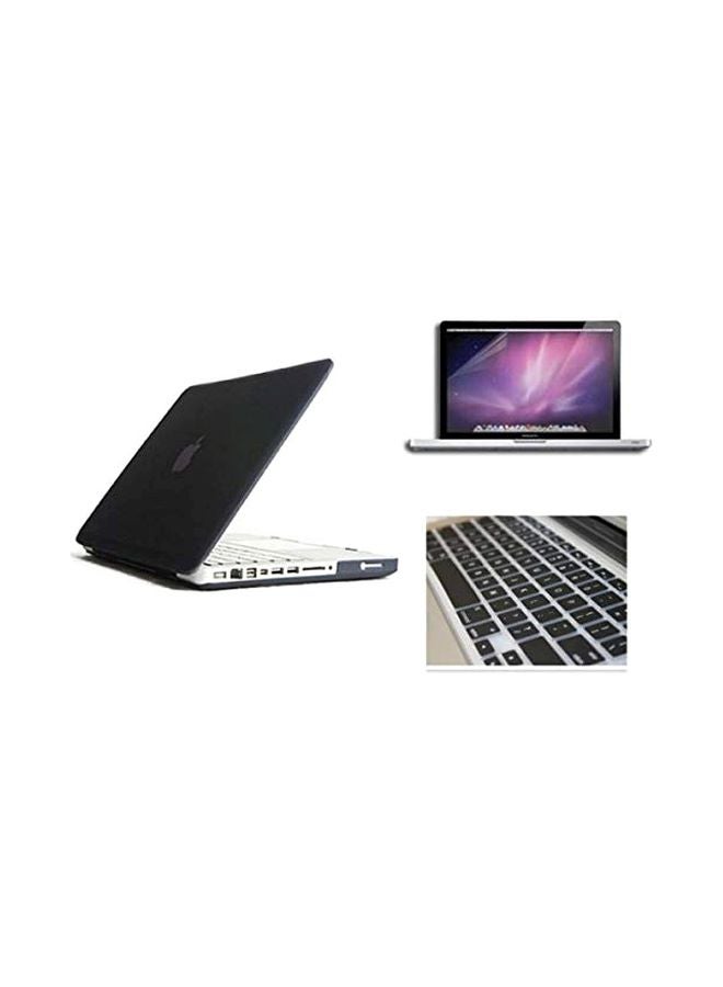 Hard Case For Apple MacBook Air 11-Inch With Screen Protector And Keyboard Case Black/Clear