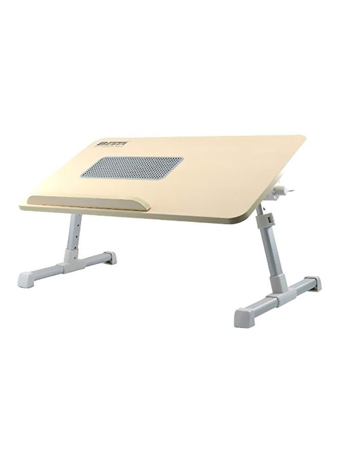 Generic Portable Laptop Table With Cooling Fan Beige/Silver  - Image 1