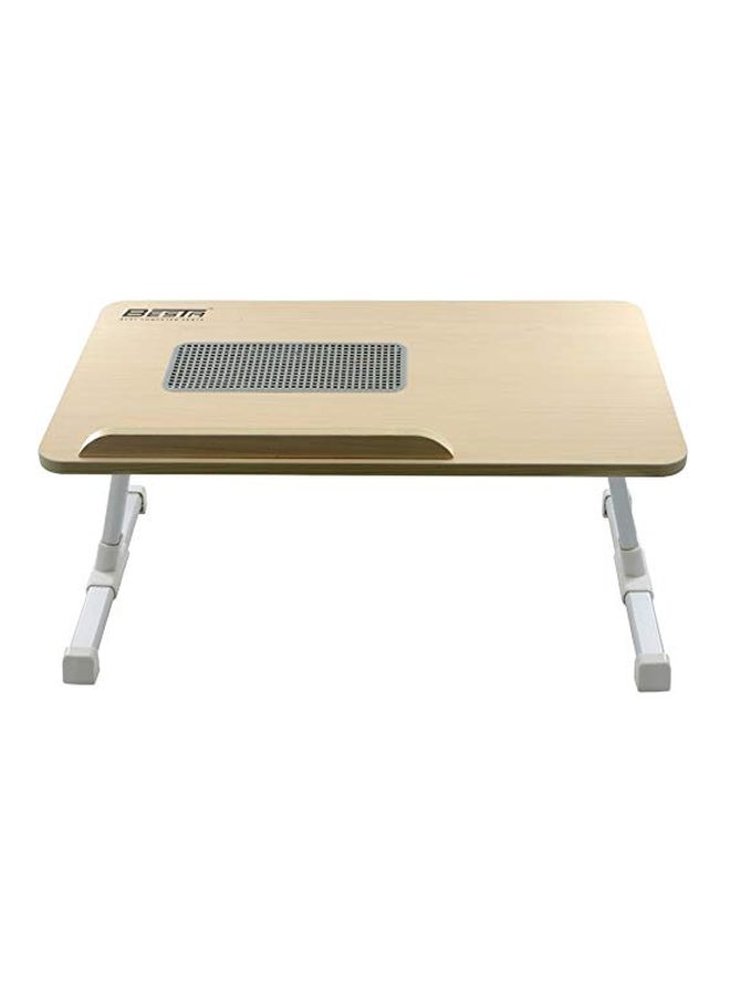 Generic Portable Laptop Table With Cooling Fan Beige/Silver  - Image 2
