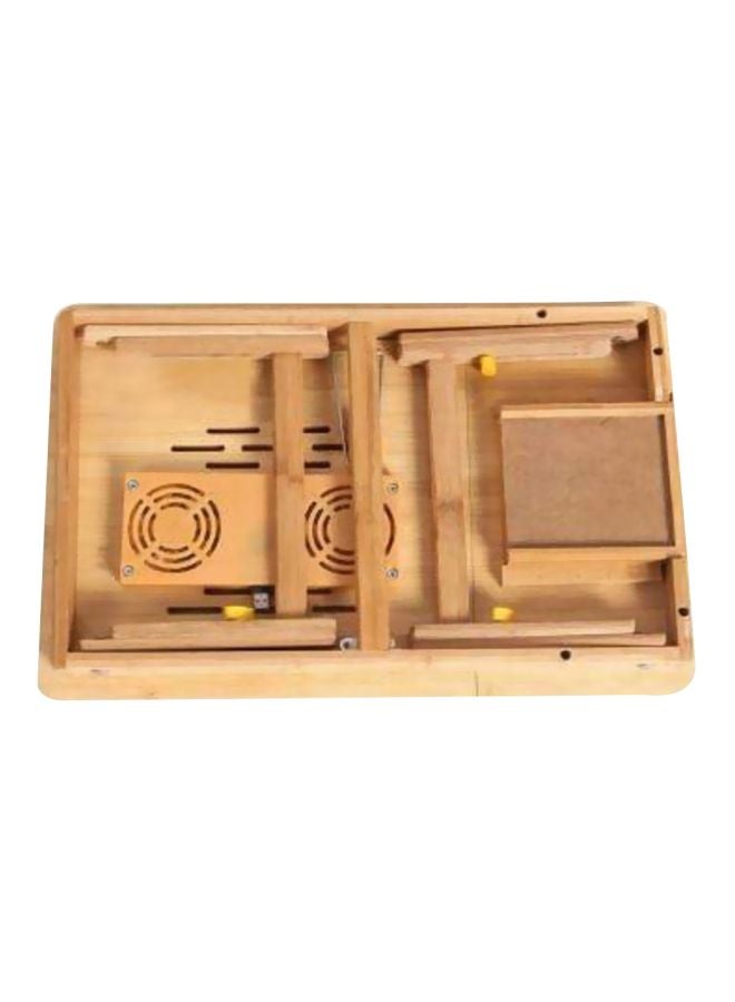 Generic Portable Laptop Table With Cooling Fan Brown  - Image 1