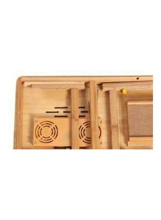Generic Portable Laptop Table With Cooling Fan Brown  - Image 2