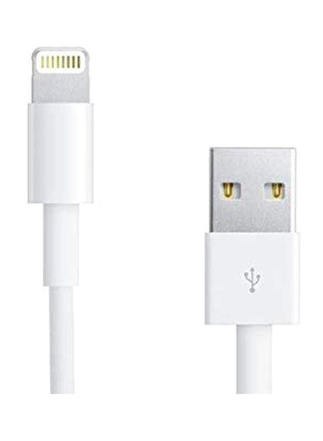 كابل USB للشحن ومزامنة بيانات مزود بعدد 8 سنون لهاتف آيفون 5 أبيض/فضي - Image 2