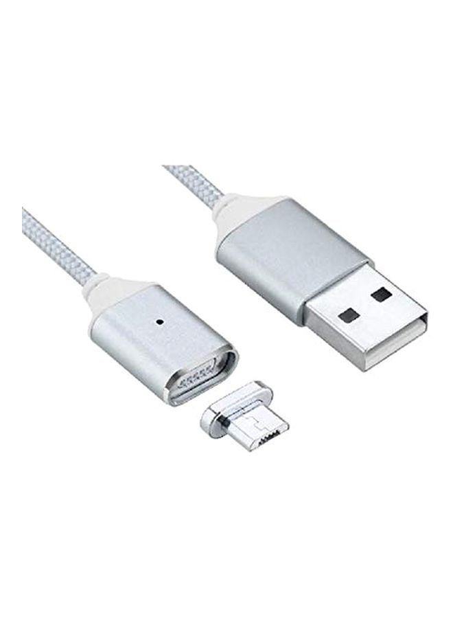 كابل مايكرو USB مغناطيسي لهاتف سامسونج جالاكسي نوت 5 فضي - Image 2
