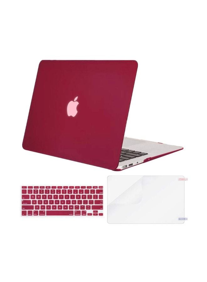 Mosiso Protective Case With Keyboard Cover And Screen Protector For Apple MacBook Air 13-Inch A1369/A1466 Wine Red - Image 1