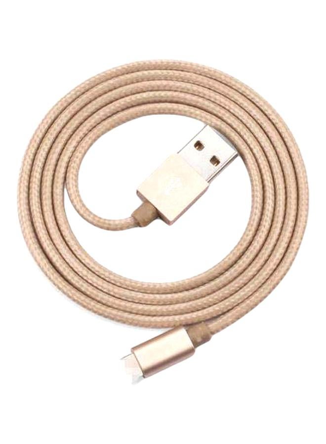 Data Transfer USB Cable For Apple Smartphones Gold - Image 1