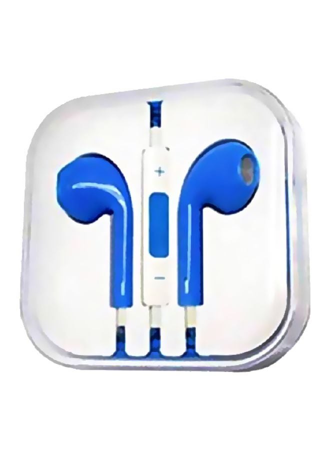Generic - Wired In Ear Earphones With Remote Mic For Apple iPhone 5/5S/5C Blue/White - Image 1
