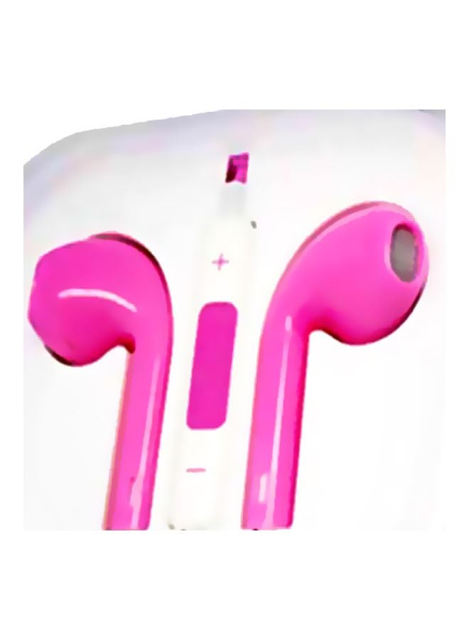 Generic Wired In Ear Earphones With Remote Mic For Apple iPhone 5/5S/5C Pink/White  - Image 2