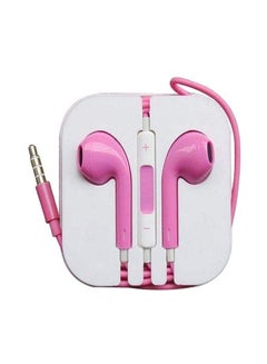 Wired In-Ear Earphones With Mic Pink/White