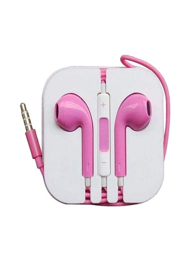 Generic - Wired In-Ear Earphones With Mic Pink/White - Image 1