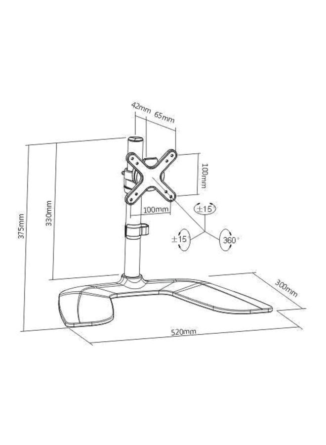 حامل تلفزيون قابل للتعديل أسود/فضي - Image 2