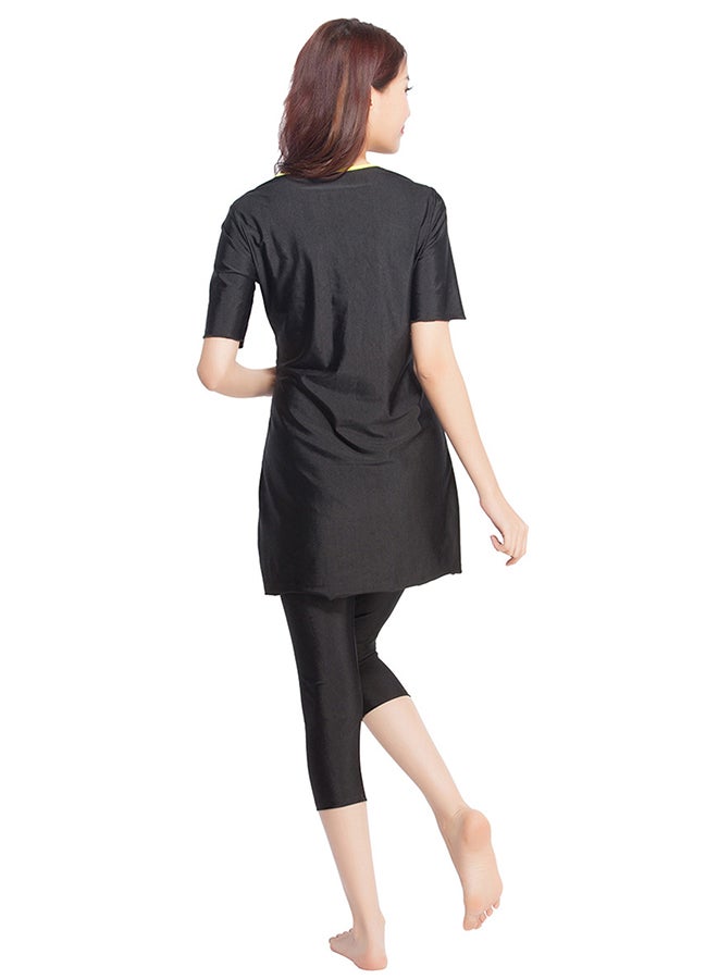 هانيميدو ملابس سباحة بمقاس مناسب أسود/ أصفر - Image 2