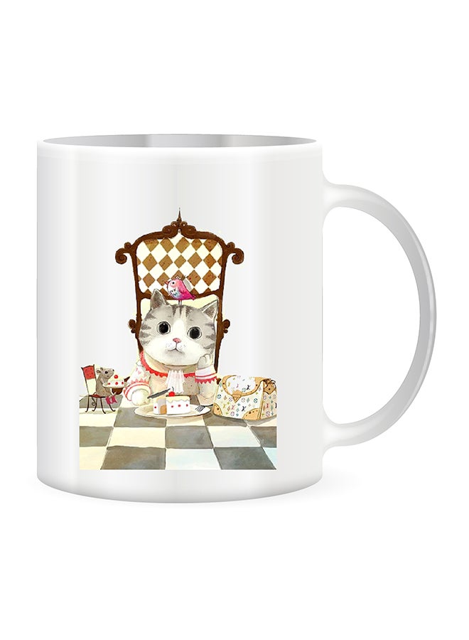 giftex Lovely Cat Design Ceramic Coffe Mug Multicolour