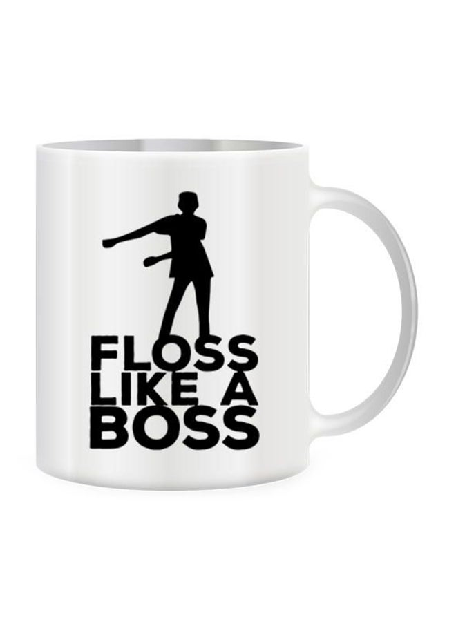 جفتكس مج قهوة مصنوع من السيراميك مطبوع عليه عبارة "Floss Like A Boss" متعدد الألوان