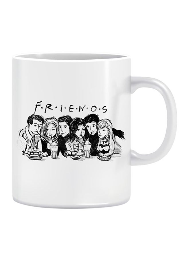 جفتكس مج قهوة من السيراميك بطبعة "Friends" أبيض 10سم