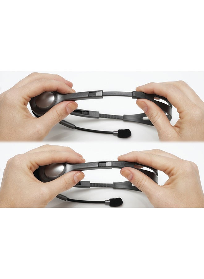 Logitech - H111 Stereo Headphones, Bi-directional Microphones Type, Adjustable Headband, 1.3m Cable Length, 3.5mm Audio Jack, Black/Grey - Image 1