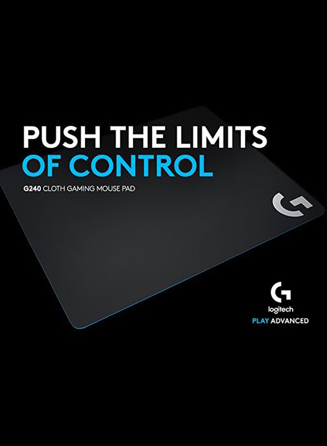 لوجيتيك - لوحة ماوس ألعاب من القماش Logitech G 240، مقاس 340 × 280 مم، سمك 1 مم، احتكاك سطحي معتدل، نسيج متناسق، قاعدة مطاطية مستقرة ومريحة - Image 1