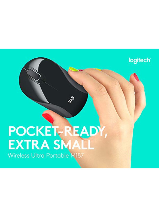 Logitech - M187 Ultra Portable Wireless Mouse, 2.4 GHz With USB Receiver, 1000 DPI Optical Tracking, 3-Buttons, PC / Mac / Laptop Black - Image 1