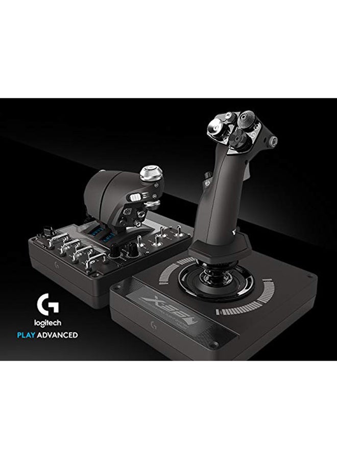 Logitech - G X56 H.O.T.A.S Throttle and Joystick Flight Simulator Game Controller, 6 Degrees of Freedom, 4 Spring Options, +189 Programmable Controls, RGB Lighting, 2x USB, PC - Black - Image 1