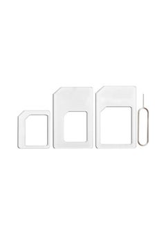 4-Piece SIM Card Holder With Eject Pin Key Tool Silver