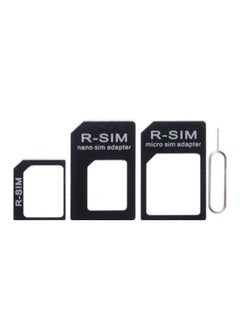 3-Piece SIM Card Holder With Eject Pin Key Tool Black