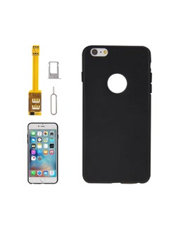 4-In-1 Dual SIM Card Adapter + TPU Case + Tray Holder + SIM Card Tray Holder Eject Pin Key Multicolour