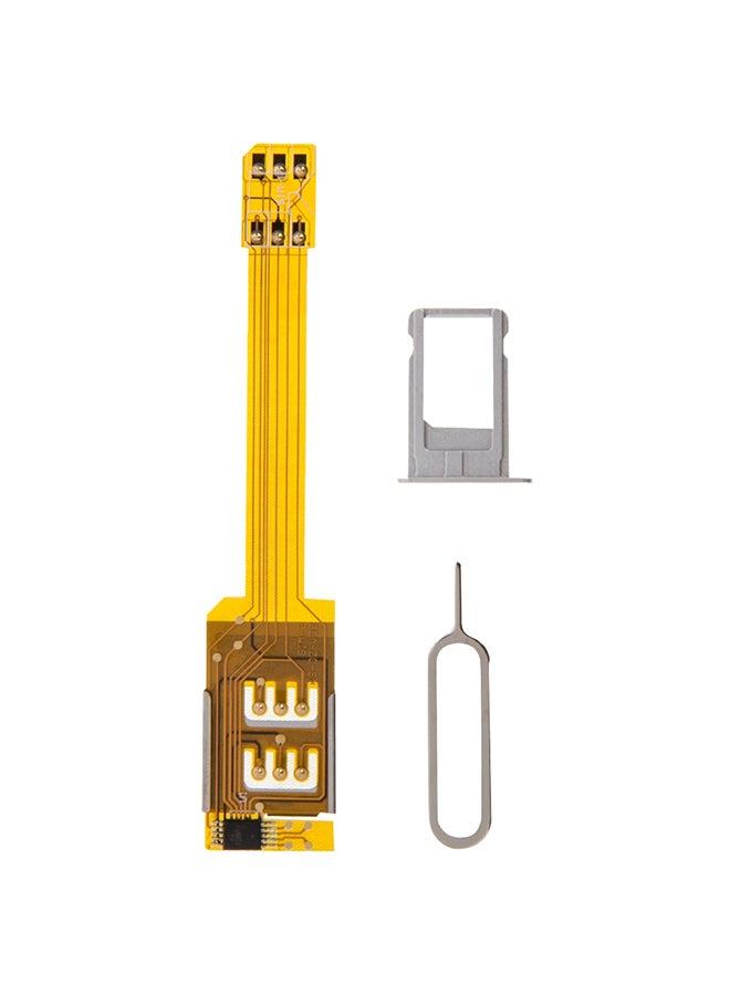 Generic - 4-In-1 Dual SIM Card Adapter + TPU Case + Tray Holder + SIM Card Tray Holder Eject Pin Key Multicolour - Image 1