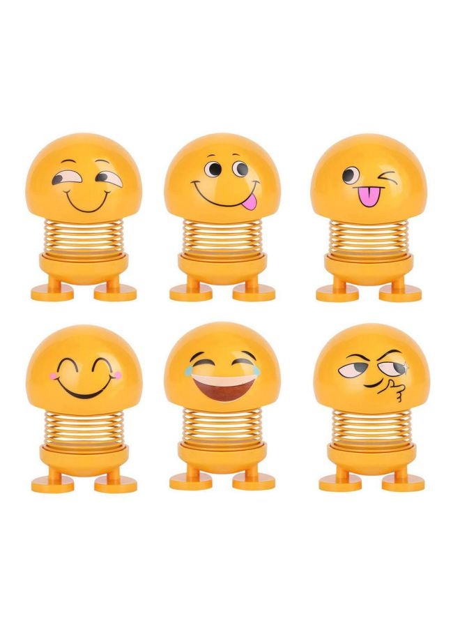 Generic 6-Piece Smiley Emoji Bobblehead For Car Decoration Set  - Image 1