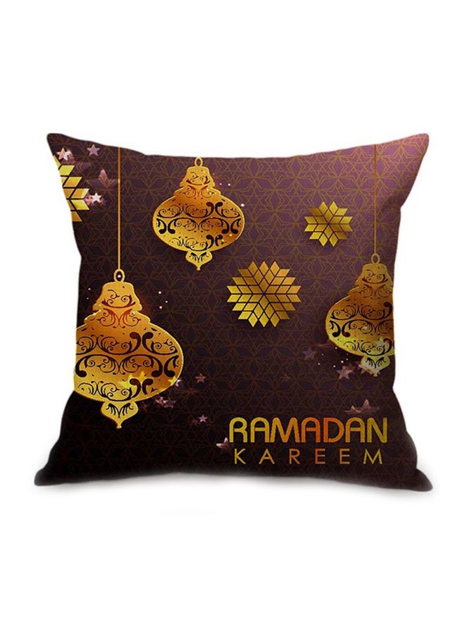 غطاء وسادة ديكور بنقشة تعبر عن رمضان متعدد الألوان 45x45سم