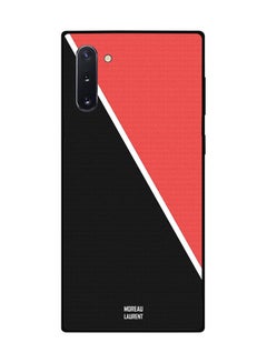 Protective Case Cover For Samsung Note 10 White Line in Middle of Red & Black Pattern