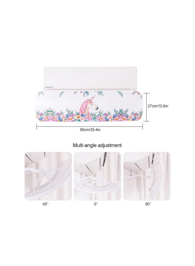 Adjustable Air Conditioner Wind Deflector White/Pink/Orange 90x27cm - Image 2