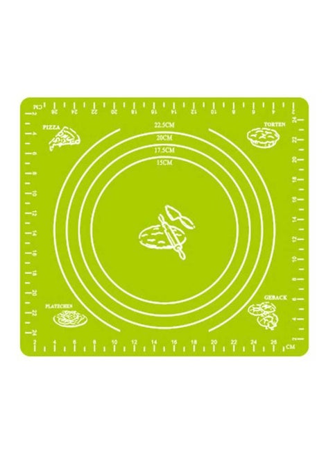 بساط خبز سيليكون أخضر/أبيض 29x26 سم