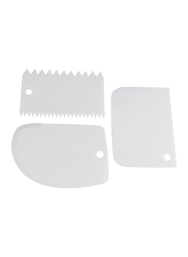 SOWUGI 3-Piece Cake Scraper Set White 12x8centimeter 