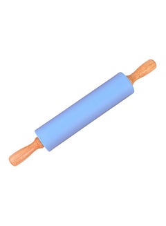 SOWUGI Rolling Pin With Handle Blue/Brown 30x4centimeter 