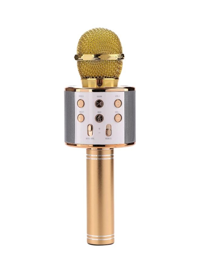 Bluetooth Karaoke Microphone WS858 Gold/Silver - Image 1
