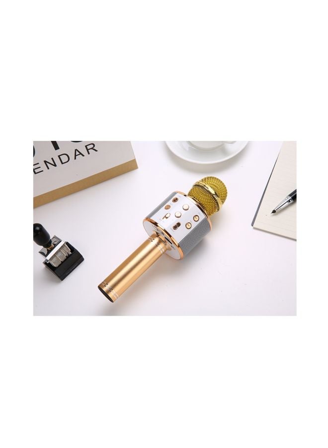 Bluetooth Karaoke Microphone WS858 Gold/Silver - Image 3