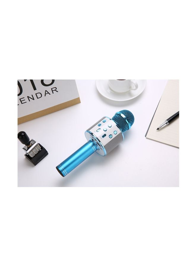 Bluetooth Karaoke Microphone WS858 Blue/Silver - Image 3