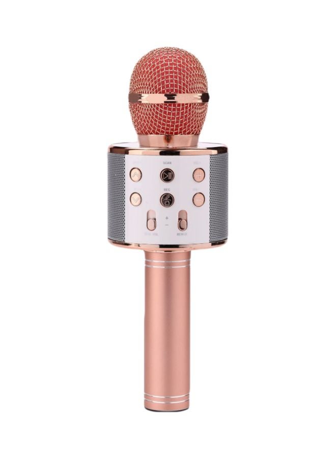 ميكروفون كاريوكي يعمل بالبلوتوث WS858 ذهبي وردي / فضي - Image 1