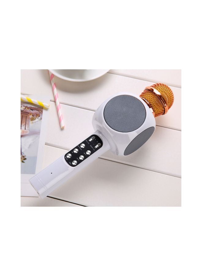Bluetooth Karaoke Microphone WS1816 White/Black/Gold - Image 3