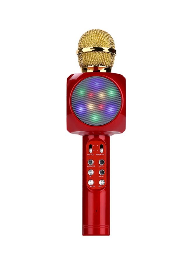 Bluetooth Karaoke Microphone WS1816 Red/Gold/Grey - Image 1