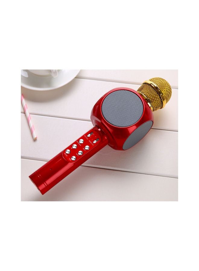 Bluetooth Karaoke Microphone WS1816 Red/Gold/Grey - Image 3
