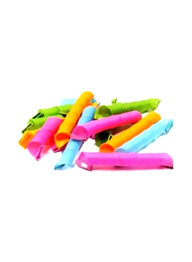 مجموعة بكرات ومجعدات لتصفيف الشعر مكونة من 16 قطعة وردي/أزرق/أخضر